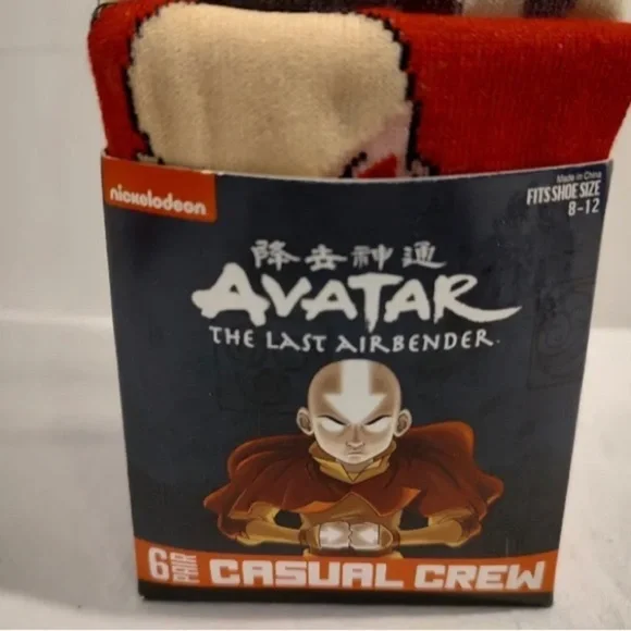 Avatar The Last Airbender Casual Crew Socks-6 Pairs - Picture 2 of 4